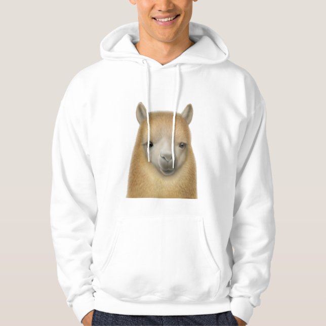 Gullig AlpacaHoodie Sweatshirt (Framsida)