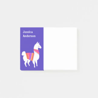 Gullig AlpacavitLlama ingen Prob-Llama Post-it Block