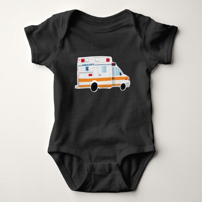 Gullig ambulansbabyBodysuit T-shirt (Framsida)