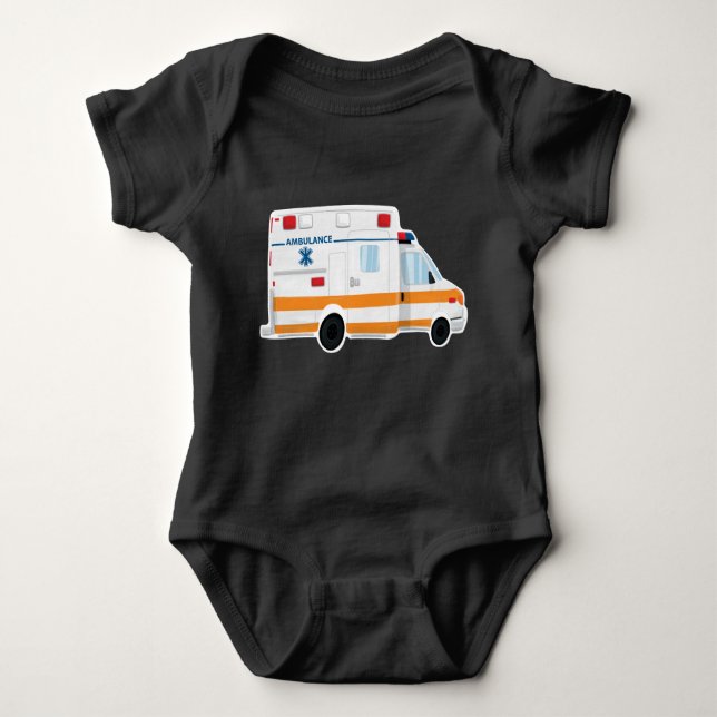 Gullig ambulansbabyBodysuit Tee (Framsida)