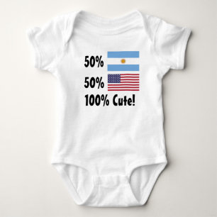 Gullig amerikan 100% för 50% argentinare 50% t-shirt
