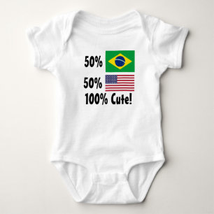 Gullig amerikan 100% för 50% brasilian 50% tröja