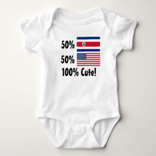 Gullig amerikan 100% för 50% costarikan 50% tee shirt