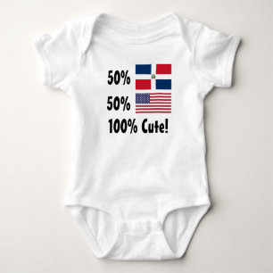 Gullig amerikan 100% för 50% dominikan 50% t-shirt