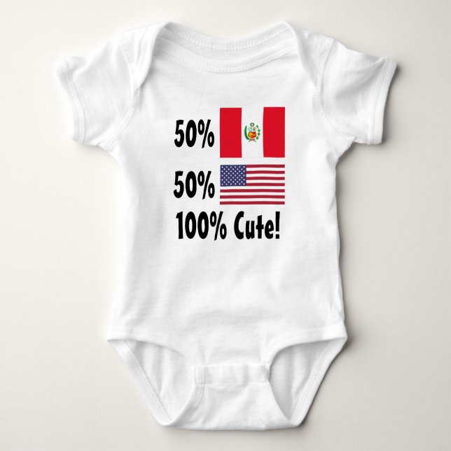 Gullig amerikan 100% för 50% peruan 50% t-shirt (Framsida)