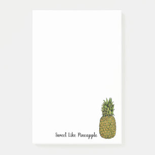 Gullig ananas för vattenfärgkonst post-it block