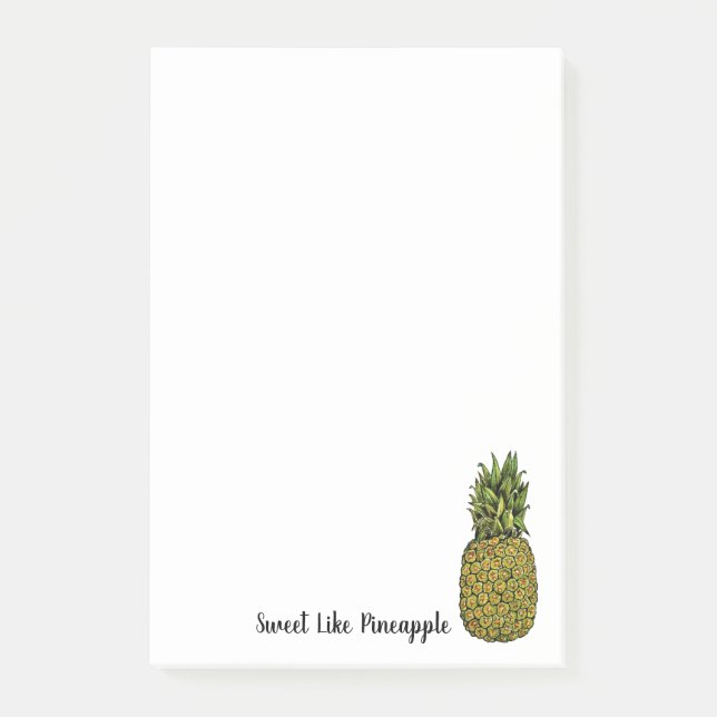 Gullig ananas för vattenfärgkonst post-it block (Framsida)