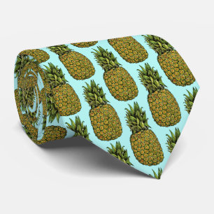Gullig ananas för vattenfärgkonst slips