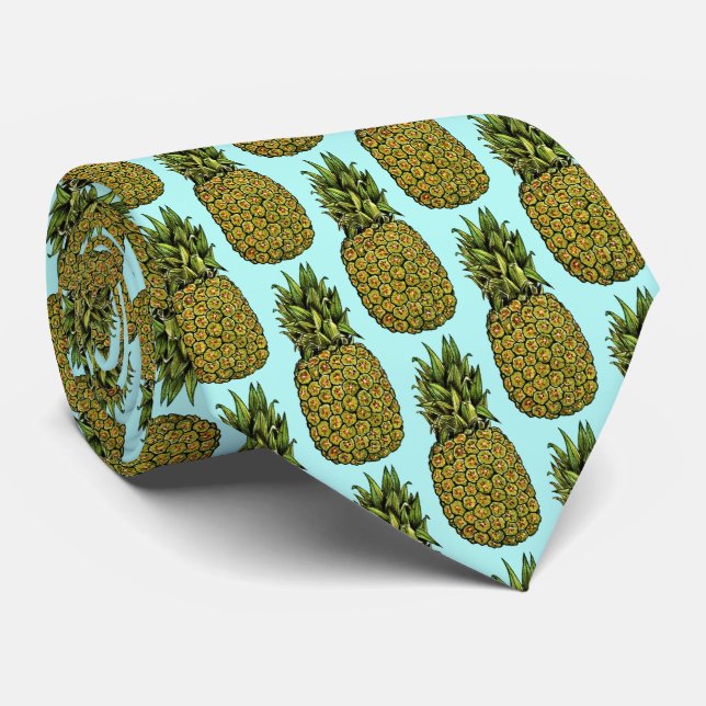 Gullig ananas för vattenfärgkonst slips (Rullad)