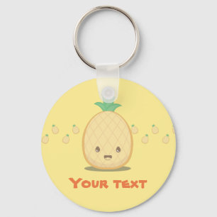 Gullig ananasfrukt Keychain Nyckelring