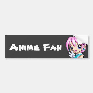 Gullig Animeflicka Bildekal