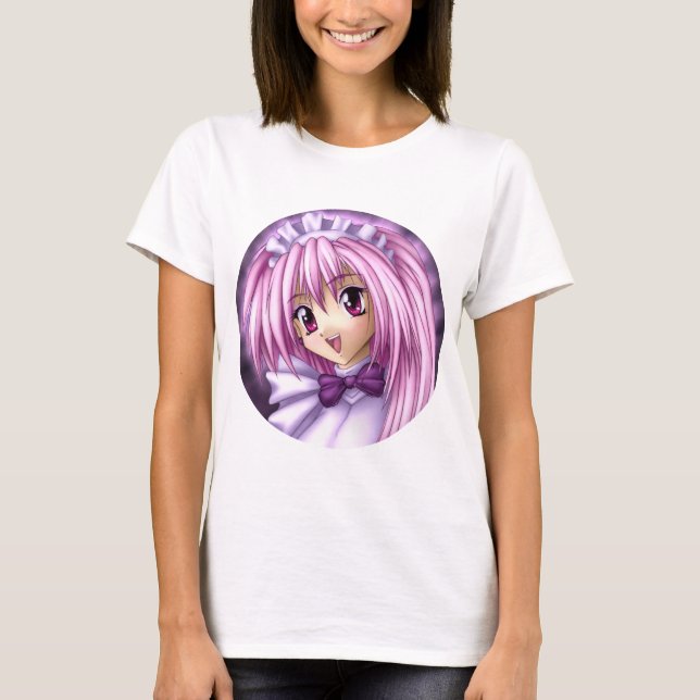 Gullig AnimeflickaMaid T Shirt (Framsida)