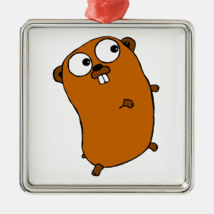 gullig anpassadegopher julgransprydnad metall