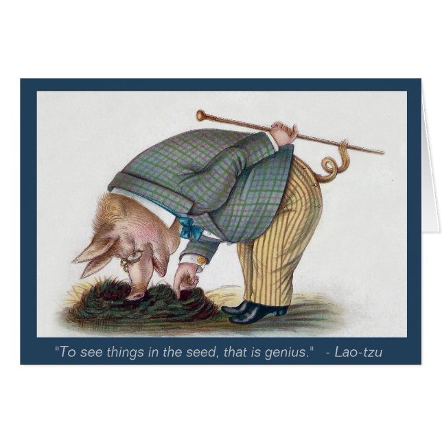 Gullig Anthropomorphic gris - vintagekonstkort Hälsningskort (Framsidan Horizontal)