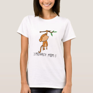 Gullig apa för apamamma som leker tecknaden t shirt