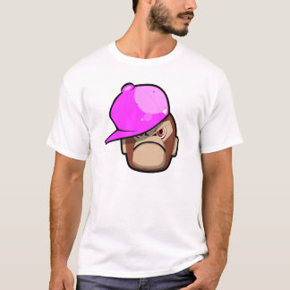 Gullig apa i rosa äpplestil (på vitskjortan) tröja