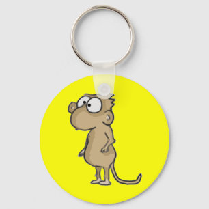 Gullig apa Keychain Nyckelring