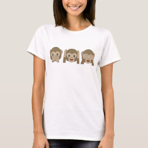 Gullig apaEmoji T-tröja Tee Shirt