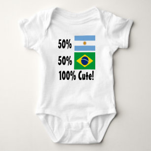 Gullig argentinare 100% för 50% brasilian 50% t-shirt