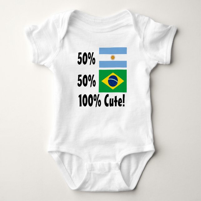 Gullig argentinare 100% för 50% brasilian 50% t-shirt (Framsida)