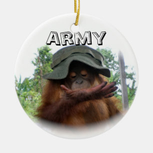 Gullig arméfläkt julgransprydnad keramik
