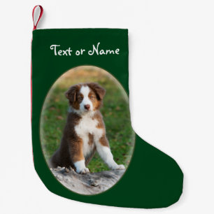 Gullig australian shepherdhund - personlig Santa Liten Julstrumpa