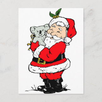 Gullig australiensisk jul Santa med koalaen Helg Vykort