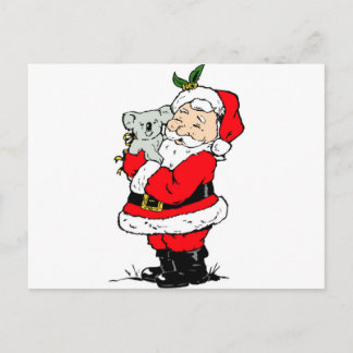Gullig australiensisk jul Santa med koalaen Helg Vykort