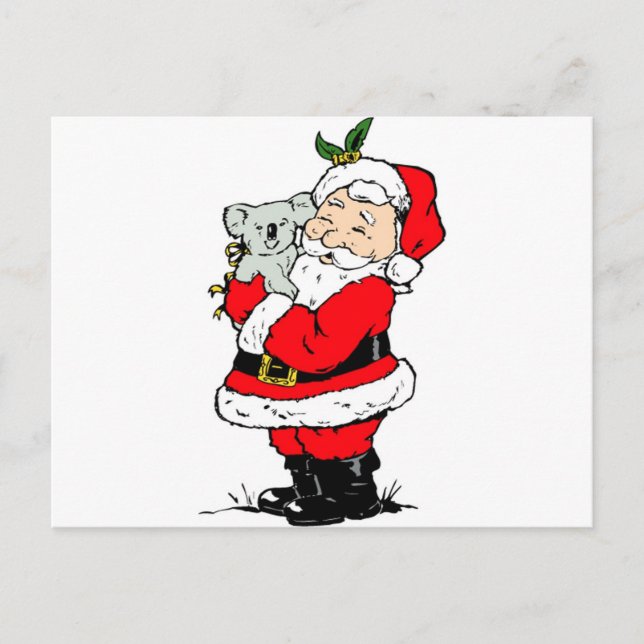 Gullig australiensisk jul Santa med koalaen Helg Vykort (Framsida)