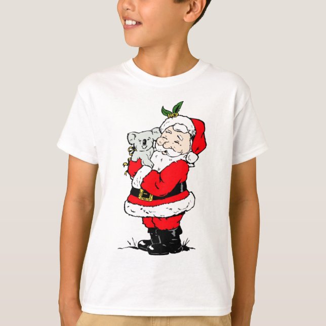 Gullig australiensisk jul Santa med koalaen Tee (Framsida)