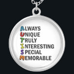 Gullig AutismmedvetenhetAcrostic Silverpläterat Halsband<br><div class="desc">En härlig acrosticorddikt för Autism. Alltid unikt riktigt intressant speciellt minnesvärt. Underbara realitetattribut av att vara autistic. Jag älskar någon med autism. Akronymer är så kallt.</div>