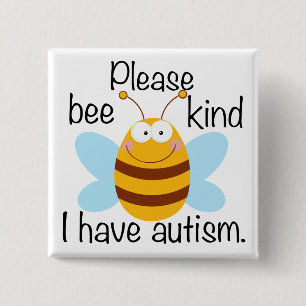 Gullig Autismvits Knapp