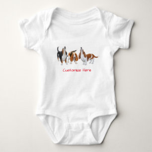 Gullig baby för Bassethundhundar ett biet Tee