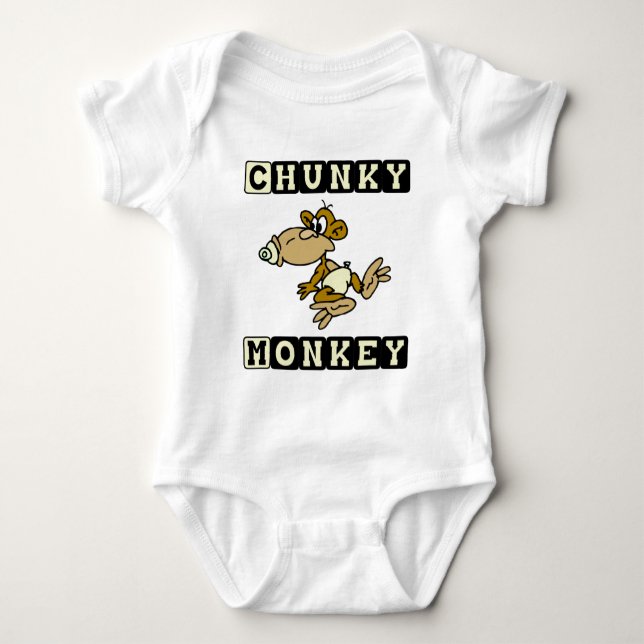 Gullig baby för gul Chunky apa som är i ett stycke T-shirt (Framsida)