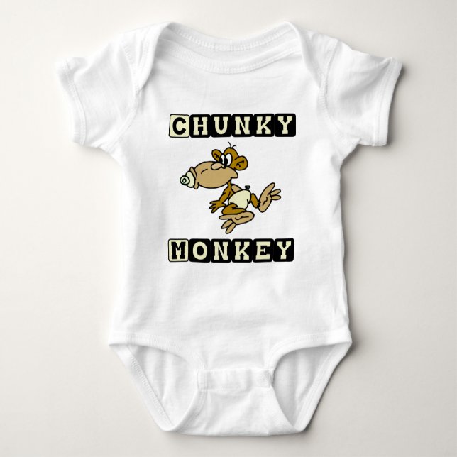 Gullig baby för gul Chunky apa som är i ett stycke Tee (Framsida)