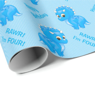 Gullig baby med hjärtfelTriceratopsDinosaur Presentpapper