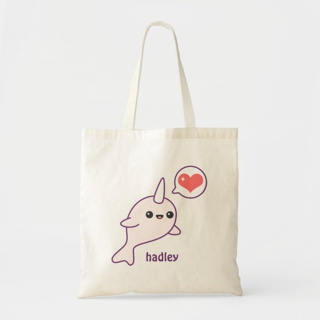 Gullig baby Narwhal Tygkasse (Framsidan)