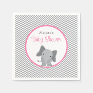 Gullig baby shower för elefantsparrerosor pappersservett