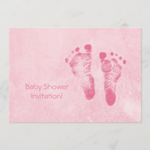 Gullig baby shower för fot för flickarosababy inbjudningar