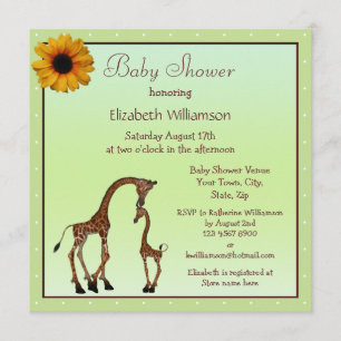 Gullig baby shower för grönt för mamma- & inbjudningar