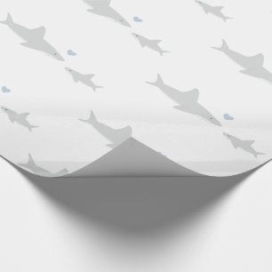 Gullig baby shower för hajar som slår in pappe presentpapper