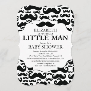 Gullig baby shower för mustaschvåldsamt slagpojkar inbjudningar