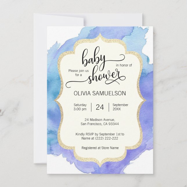 Gullig baby shower för POJKE för Inbjudningar (Framsida)