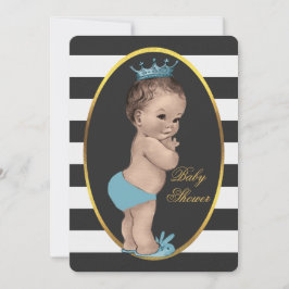 Gullig baby shower för Prince Svärta Vit Göra Inbjudningar