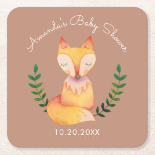 Gullig baby shower för tema för underlägg papper kvadrat
