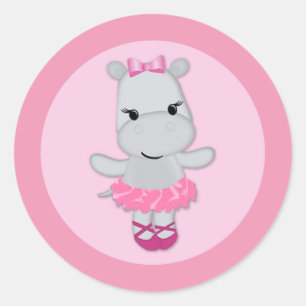 Gullig baby shower TTC #11 för FLICKAflodhästTu Runt Klistermärke