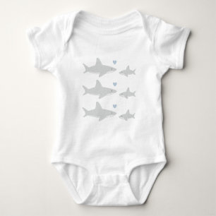 Gullig babyBodysuit för hajar T Shirt