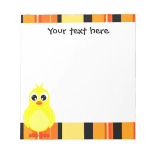 Gullig babychick - orange rand anteckningsblock