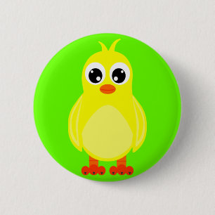Gullig babychicktecknad knapp