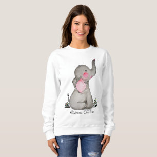 Gullig babyelefant för vattenfärg med rodnad & t-shirt